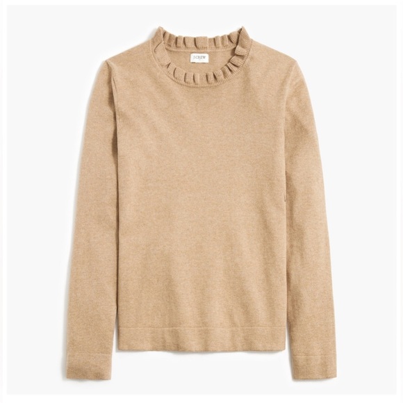 J Crew ruffled neck long sleeve knit sweater - Picture 1 of 5